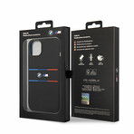 M Collection // Silicone Case // Printed Tricolor Lines + Logo (iPhone 14)