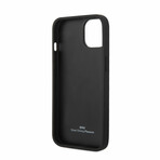 Leather Signature Collection // Genuine Leather iPhone Case // Diamond Hot Stamp Pattern // Black (iPhone 14)