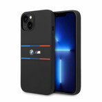 M Collection // Silicone Case // Printed Tricolor Lines + Logo (iPhone 14)