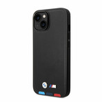 M Collection // Vegan Leather iPhone Case // Hot Stamped Tricolor Parts + Metal Logos (iPhone 14)