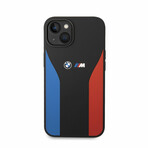 M Collection // Silicone Case // Tricolor Printed + Logo (iPhone 14)