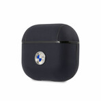 Leather Signature Collection // Airpods Case // Metal Logo // Navy Blue (Airpods 1/2)