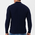 Taziano Half-Zip Cableknit Sweater // Navy (3XL)