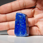 Genuine Polished Lapis Lazuli Palm Stone With Velvet Pouch // 2.47 oz