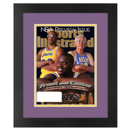 Shaquille O'Neal, George Mikan + Kareem Abdul-Jabbar // Matted + Framed Sports Illustrated Magazine // November 11, 1996 Issue