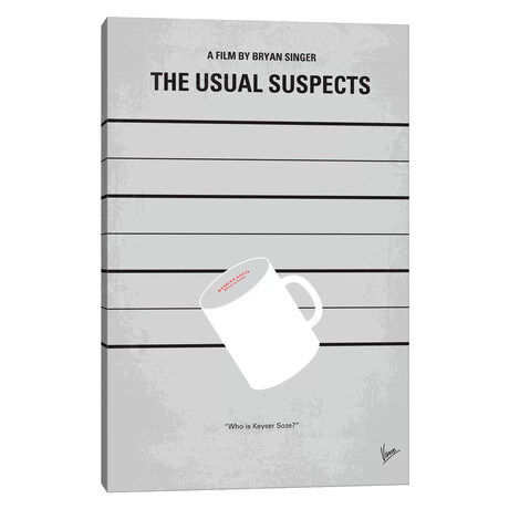 The Usual Suspects Minimal Movie Poster by Chungkong (18"H x 12"W x 1.5"D)
