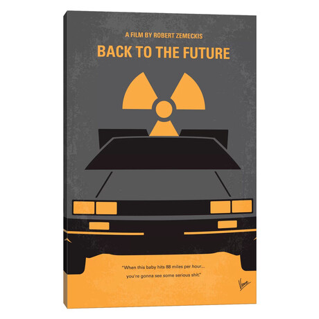 Back To The Future Minimal Movie Poster by Chungkong (18"H x 12"W x 1.5"D)