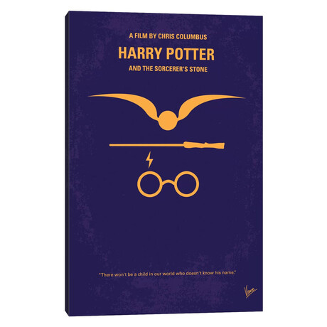 Harry Potter And The Sorcerer's Stone Minimal Movie Poster by Chungkong (18"H x 12"W x 1.5"D)