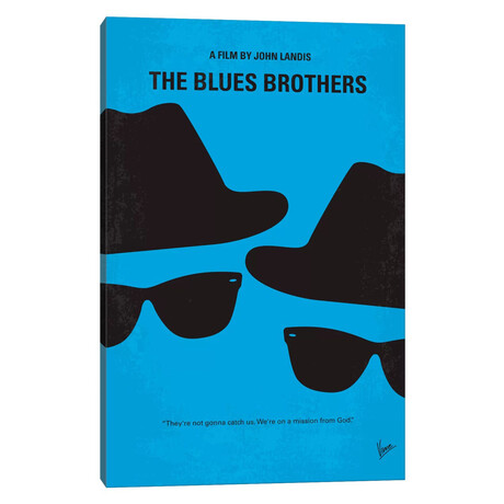 Blues Brothers Minimal Movie Poster // Chungkong (26"H x 18"W x 1.5"D)