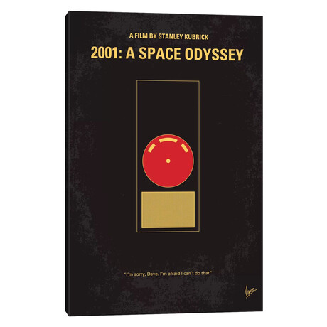 2001: A Space Odyssey Minimal Movie Poster by Chungkong (18"H x 12"W x 1.5"D)