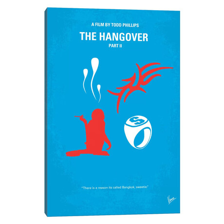 The Hangover Part II Minimal Movie Poster by Chungkong (18"H x 12"W x 1.5"D)