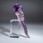 Genuine Polished Amethyst Dragon Carving