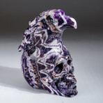 Genuine Polished Hand Carved Chevron Amethyst Eagle & Skull