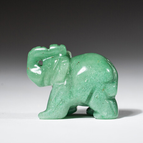 Genuine Polished Green Aventurine Elephant Carving