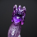 Genuine Polished Amethyst Dragon Carving