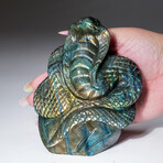 Genuine Polished Hand Carved Labradorite Snake