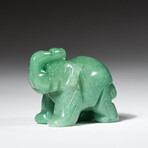 Genuine Polished Green Aventurine Elephant Carving