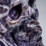 Genuine Polished Hand Carved Chevron Amethyst Eagle & Skull