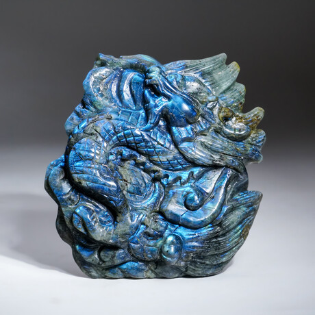 Genuine Polished Hand Carved Labradorite Dragon V.5