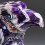 Genuine Polished Hand Carved Chevron Amethyst Eagle & Skull