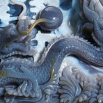 Genuine Polished Agate Druzy Hand Carved Dragon