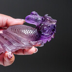 Genuine Polished Amethyst Dragon Carving