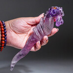 Genuine Polished Amethyst Dragon Carving