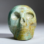 Genuine Polished Turquoise Skull Carving