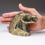 Genuine Polished Hand Carved Pyrite Horse