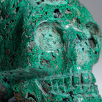 Genuine Polished Chrysocolla Skull Carving