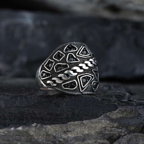 Geometric Silver Men's Ring (9)