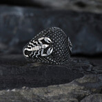 Scorpion Detailed Silver Men's Ring (9)