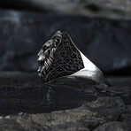 Lion Design Men's Silver Ring (9)