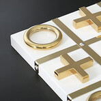 Luxury Handcrafted Tic-Tac-Toe Board // White + Gold