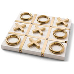 Luxury Handcrafted Tic-Tac-Toe Board // White + Gold