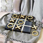 Luxury Handcrafted Tic-Tac-Toe Board // Black + Gold