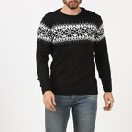 Snow Pattern Crewneck Sweater // Black (XS)