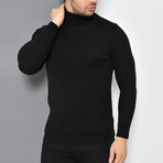 Basic Turtleneck Knitwear Sweater // Black (M)