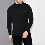 Basic Half-Turtleneck Knitwear Sweater // Black (XS)