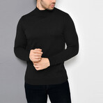 Basic Half-Turtleneck Knitwear Sweater // Black (XS)