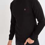 Basic Crewneck Knitwear Sweater // Black (L)