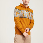 Patterned Hoodie Sweater // Mustard (S)