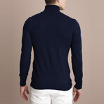 Basic Turtleneck Knitwear Sweater // Navy Blue Melange (XS)