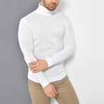 Basic Turtleneck Knitwear Sweater // White (XS)