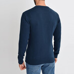 Basic Crewneck Knitwear Sweater // Navy Blue (2XL)