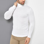 Basic Turtleneck Knitwear Sweater // White (XS)