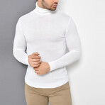 Basic Turtleneck Knitwear Sweater // White (XS)