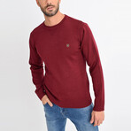 Basic Crewneck Knitwear Sweater // Burgundy (XL)