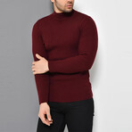 Basic Half-Turtleneck Knitwear Sweater // Burgundy (XS)