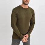 Basic Crewneck Knitwear Sweater // Khaki (M)